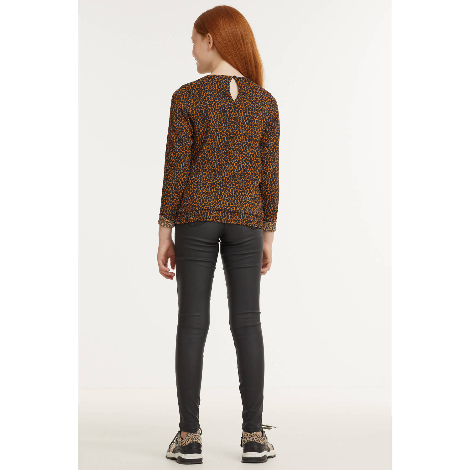 LOOXS 10sixteen top met panterprint bruin zwart
