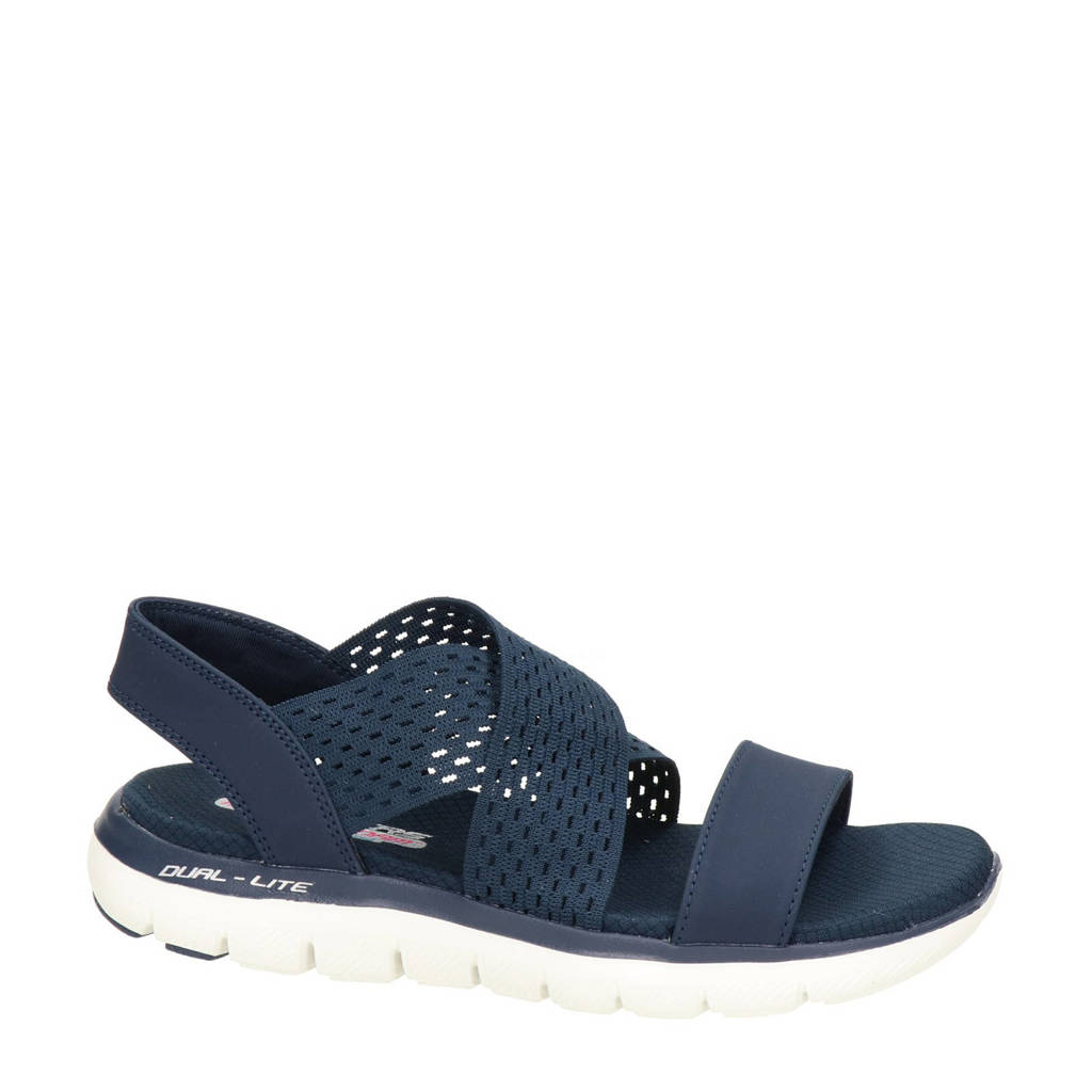 Skechers Flex Appeal sandalen blauw wehkamp