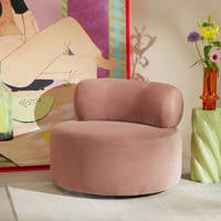 Wehkamp Home fauteuil Rosa (velours), Roze