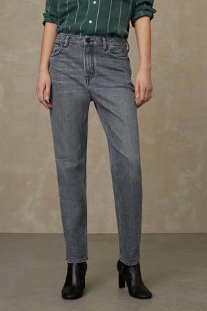 cropped high waist tapered fit jeans CAROLINE 6519 carson flintstone grey worn