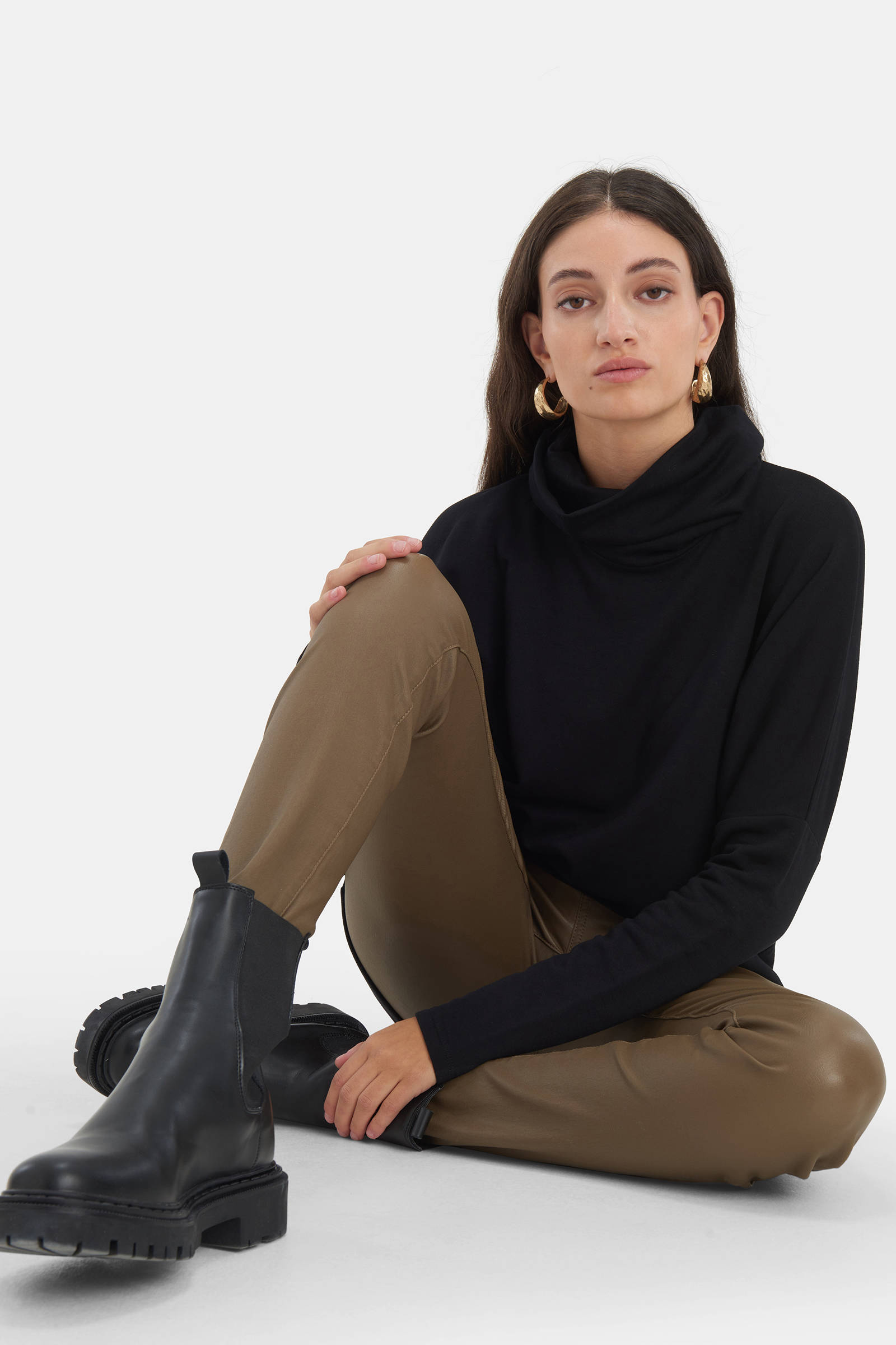 Shoeby Eksept coated slim fit tregging Cyry taupe | wehkamp