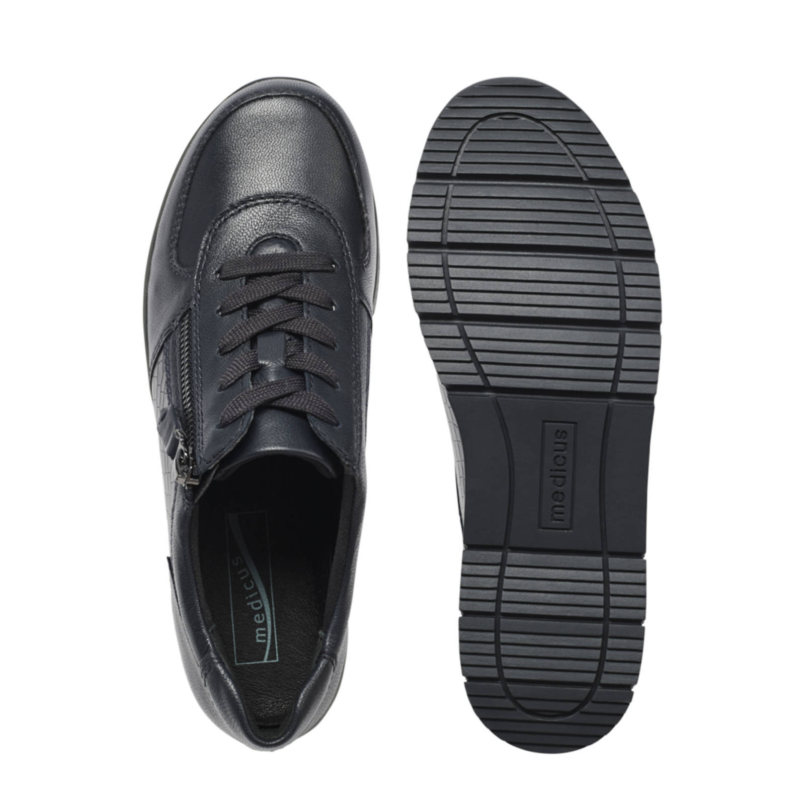 Medicus comfort leren veterschoenen donkerblauw | wehkamp