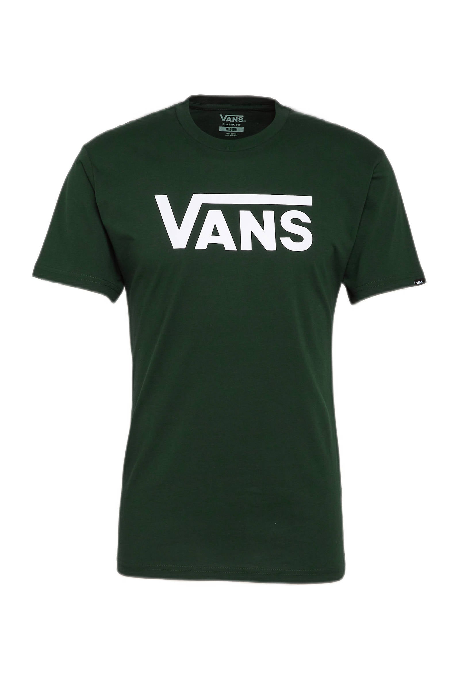 VANS T-shirt donkergroen | wehkamp