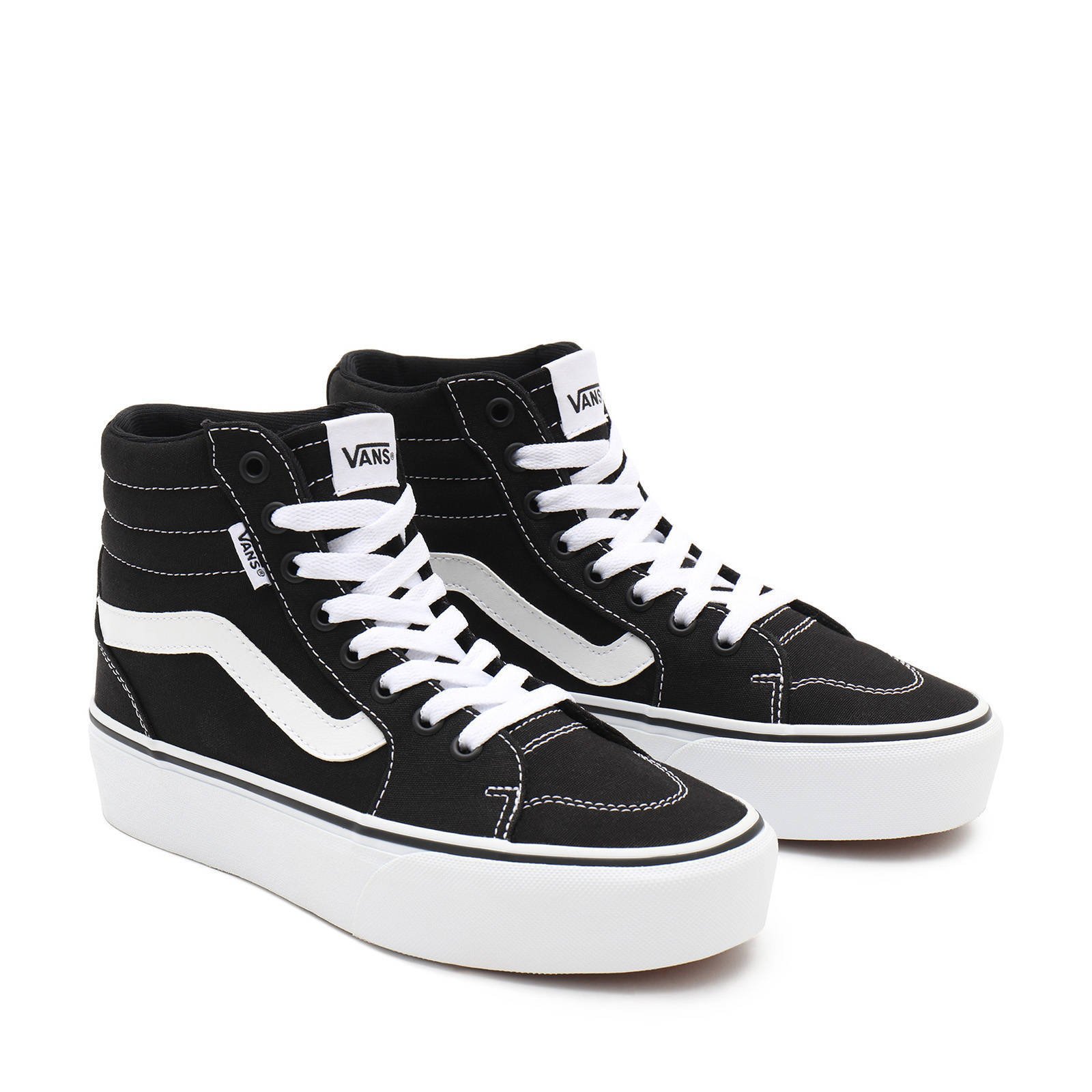 Vans platform zwart on sale wit