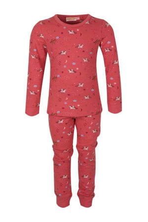 pyjama Snooze met all over print donkerroze