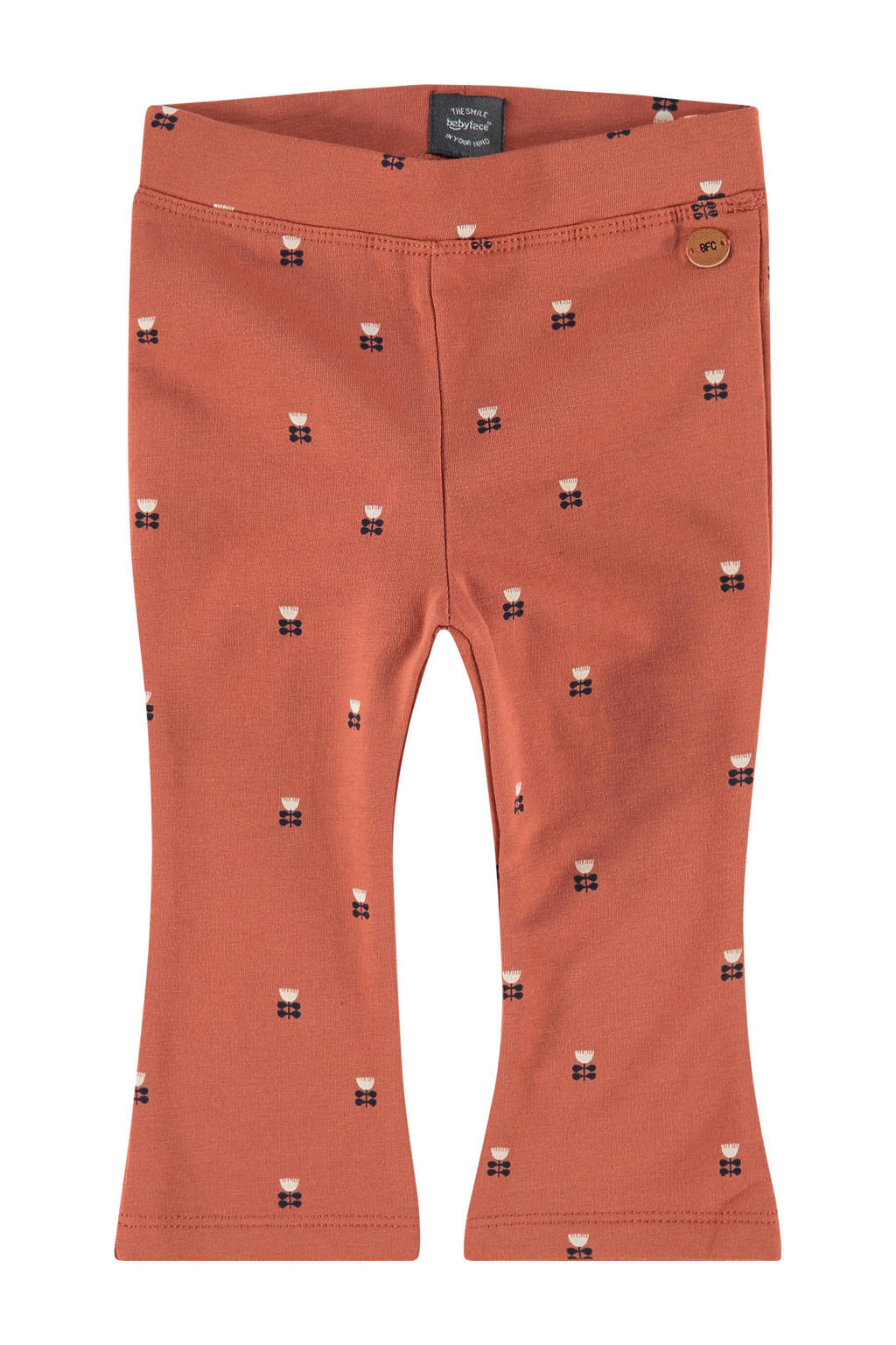 Oranje meisjes Babyface flared broek van sweat materiaal met regular waist en elastische tailleband