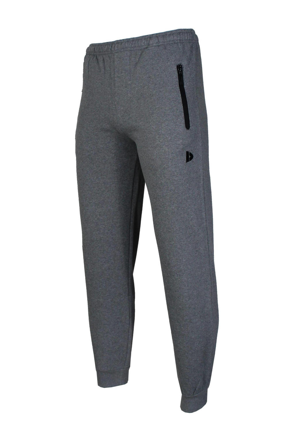 Grijs melange jongens en meisjes Donnay trainingsbroek melange van polyester met regular fit, regular waist en elastische tailleband