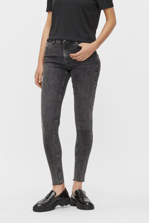 high waist skinny jeans PCDELLY dark grey denim