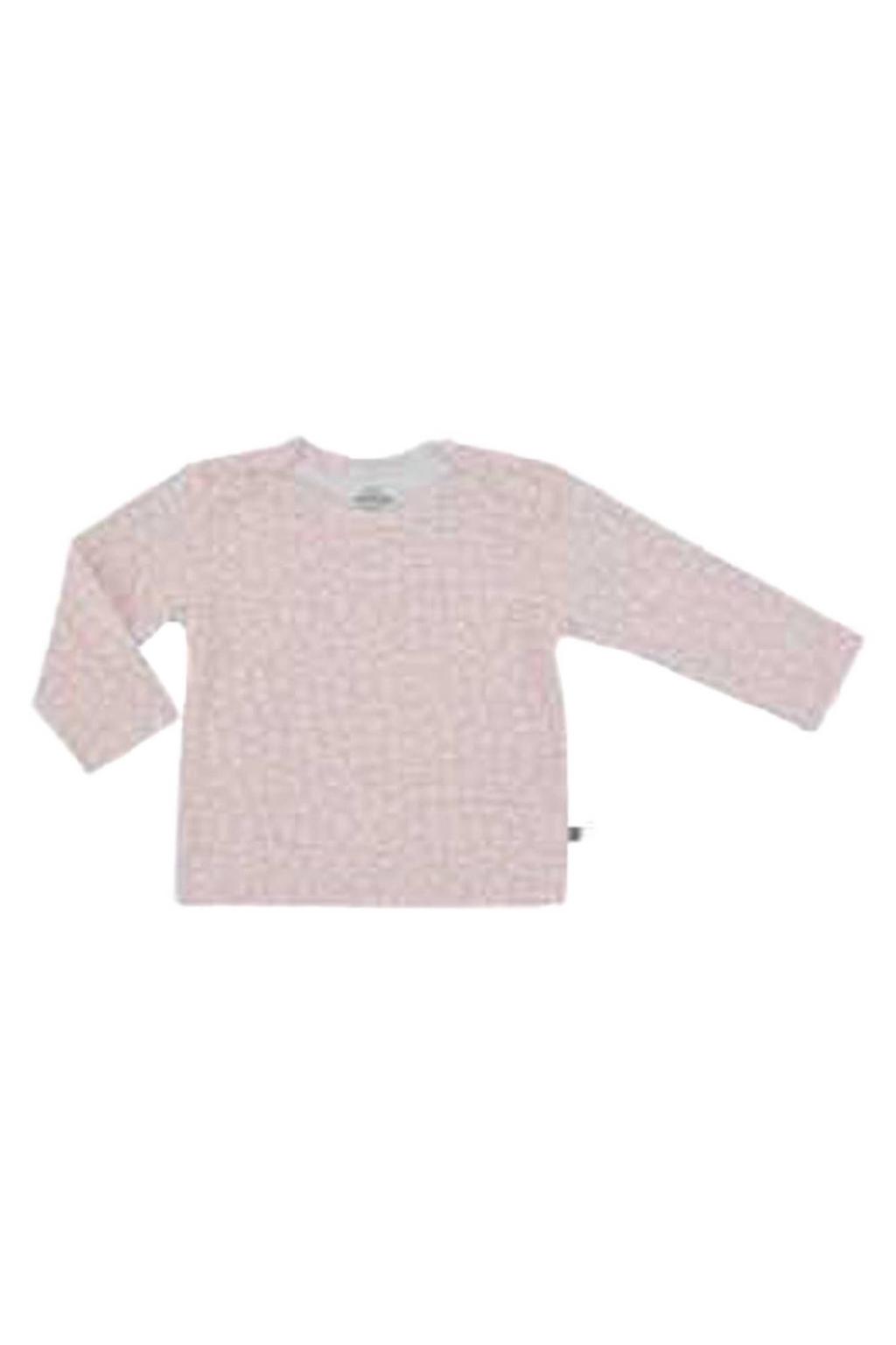 Roze en witte meisjes Born by Kiddo United baby longsleeve van katoen met lange mouwen, ronde hals en drukknoopsluiting