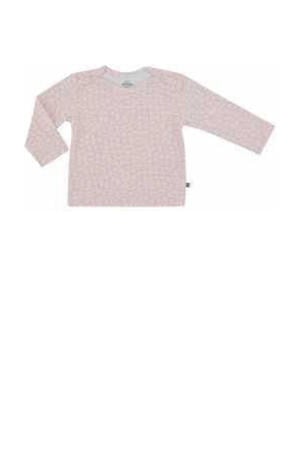 baby longsleeve met katoen roze/wit