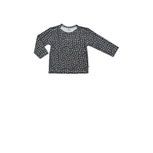 Born by Kiddo United baby longsleeve met katoen antraciet/wit afbeelding