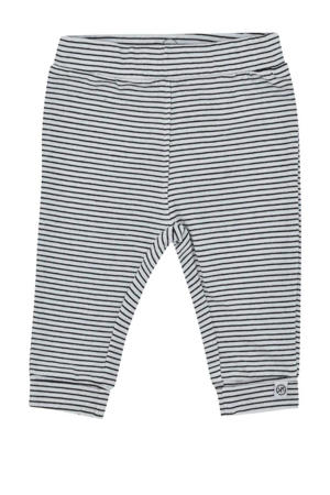 newborn baby gestreepte regular fit broek met biologisch katoen grijs/wit