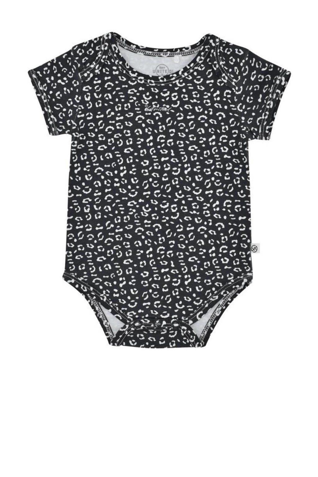 Born by Kiddo United romper antraciet/wit
