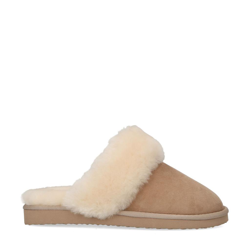 Beige dames Manfield suède pantoffels