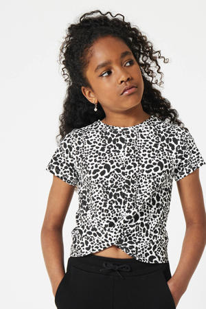 T-shirt Else met all over print zwart/wit