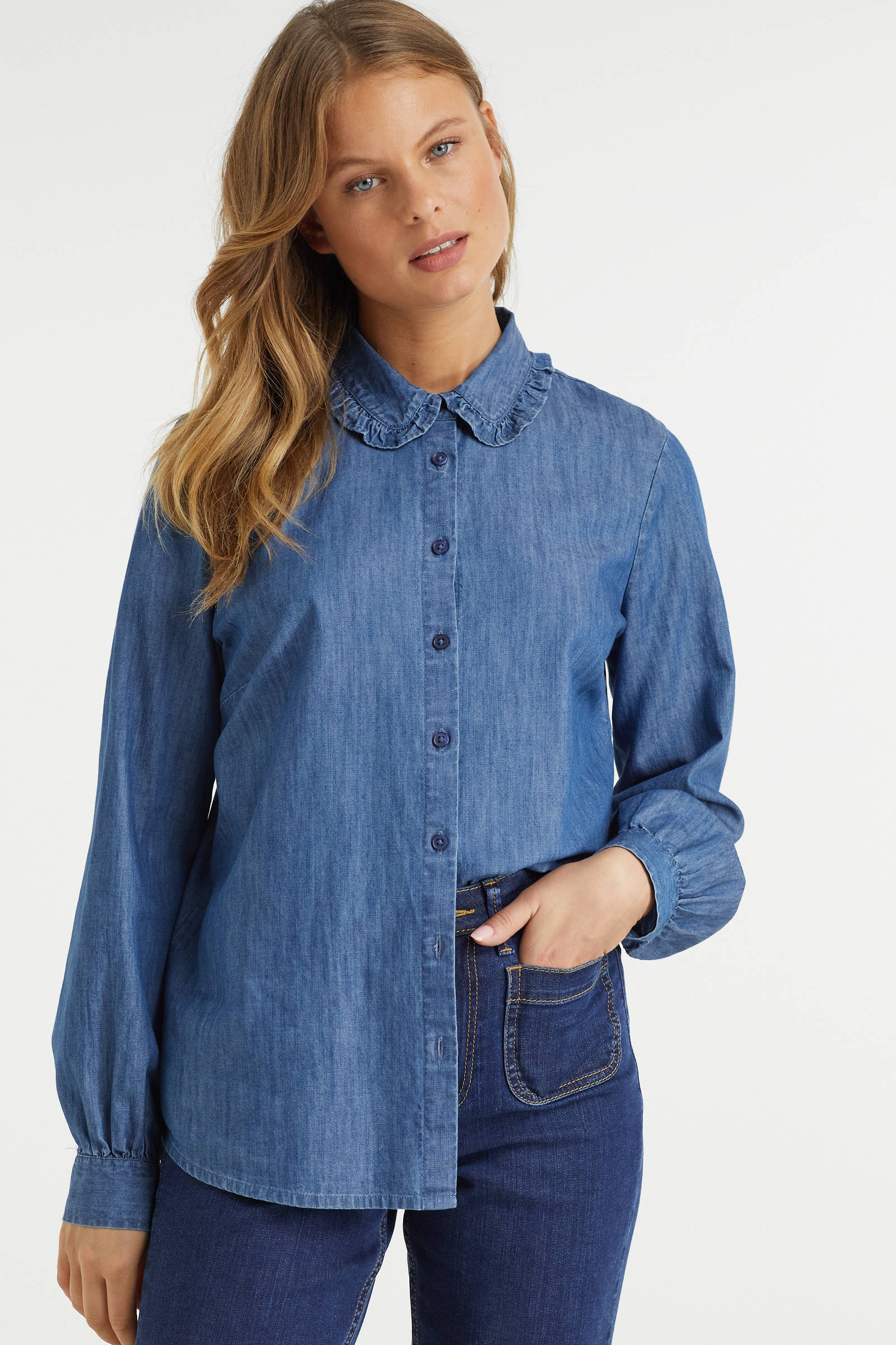 denim overhemd dames