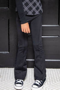 Zwarte meisjes B.Nosy flared broek van polyester met regular waist en elastische tailleband