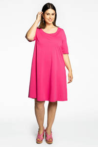 Yoek A-lijn jurk COTTON roze