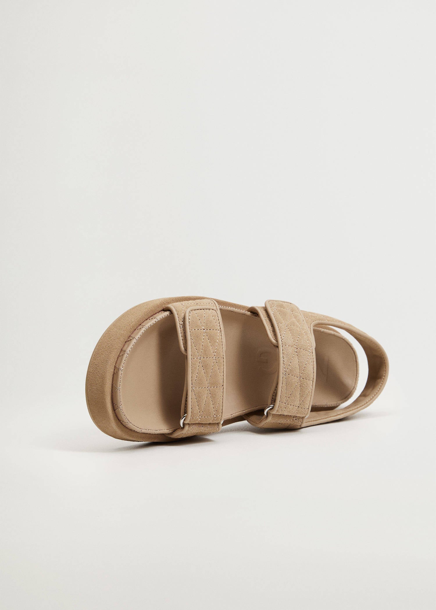 Mango leren sandalen beige | wehkamp