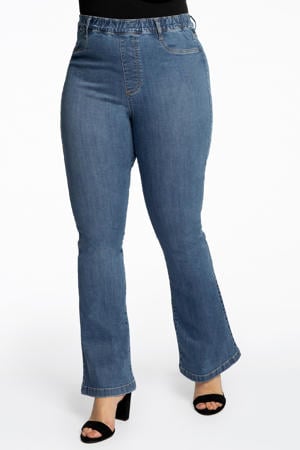 high waist bootcut jeans light denim