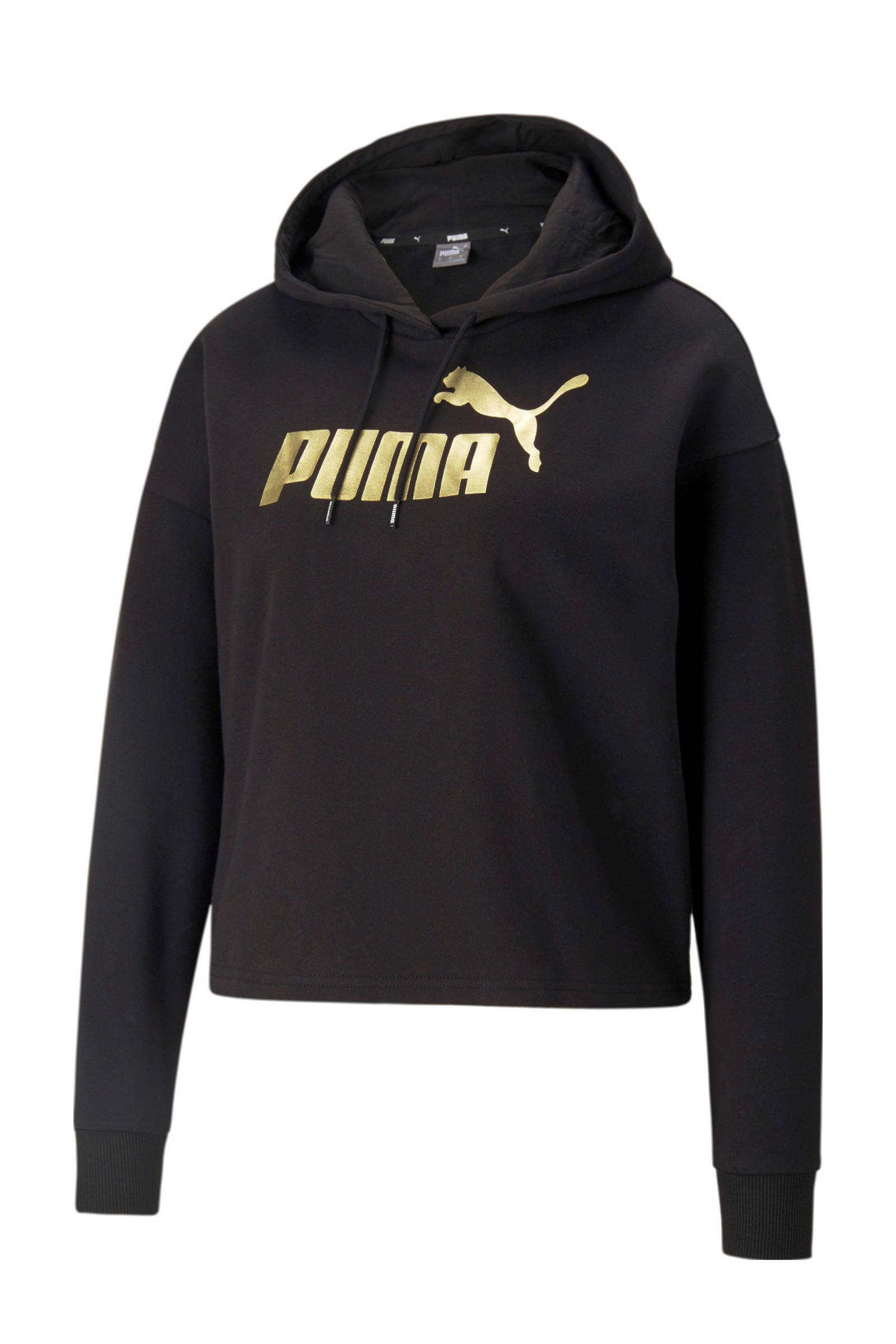 Puma hoodie met logo zwart/goud | wehkamp