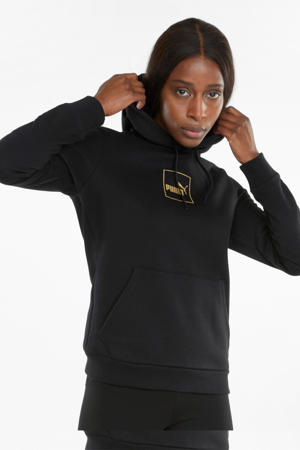 hoodie met logo en glitters zwart