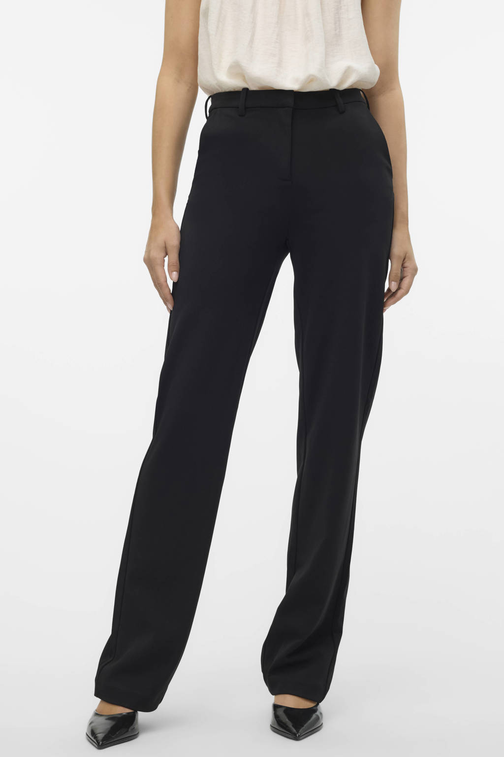 VERO MODA Vmzamira Mw Straight Pant Ga Noos broek voor dames, Grijs pinstripe, (XS) W x 34L