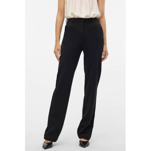 VERO MODA straight fit pantalon VMZAMIRA van polyester zwart afbeelding