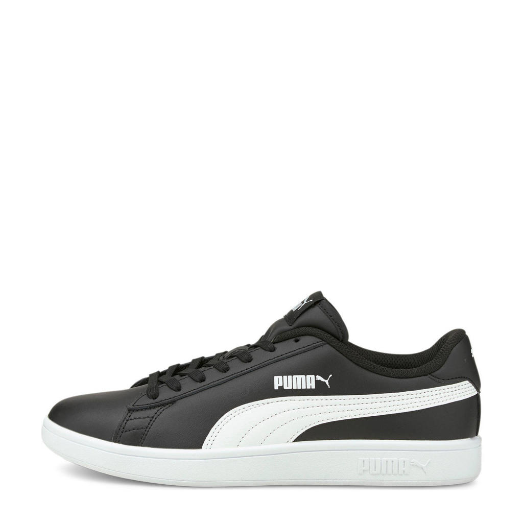 Puma Smash v2  leren sneakers zwart/wit