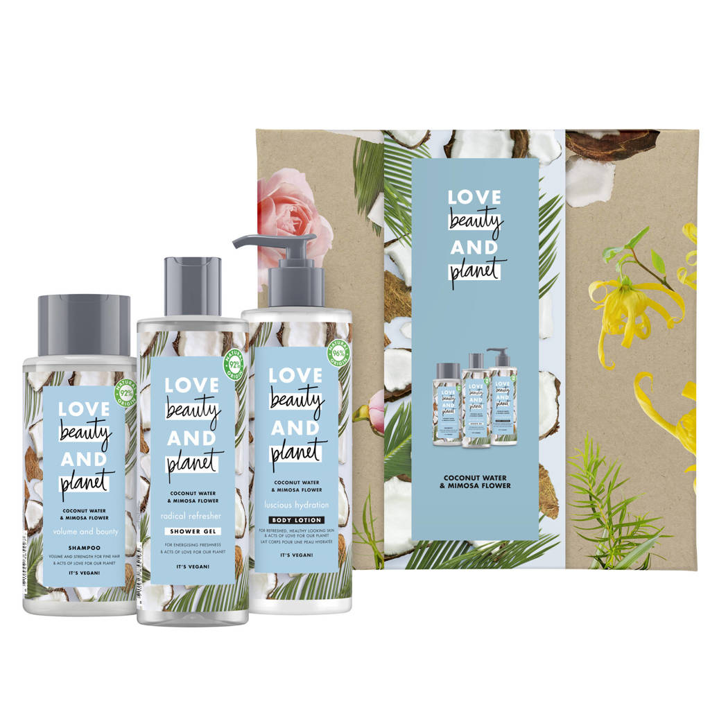 Love Beauty and Planet Coconut Water & Mimosa Flower - showergel, bodylotion en shampoo - Geschenkset