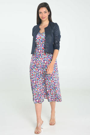 jurk met all over print en plooien multi
