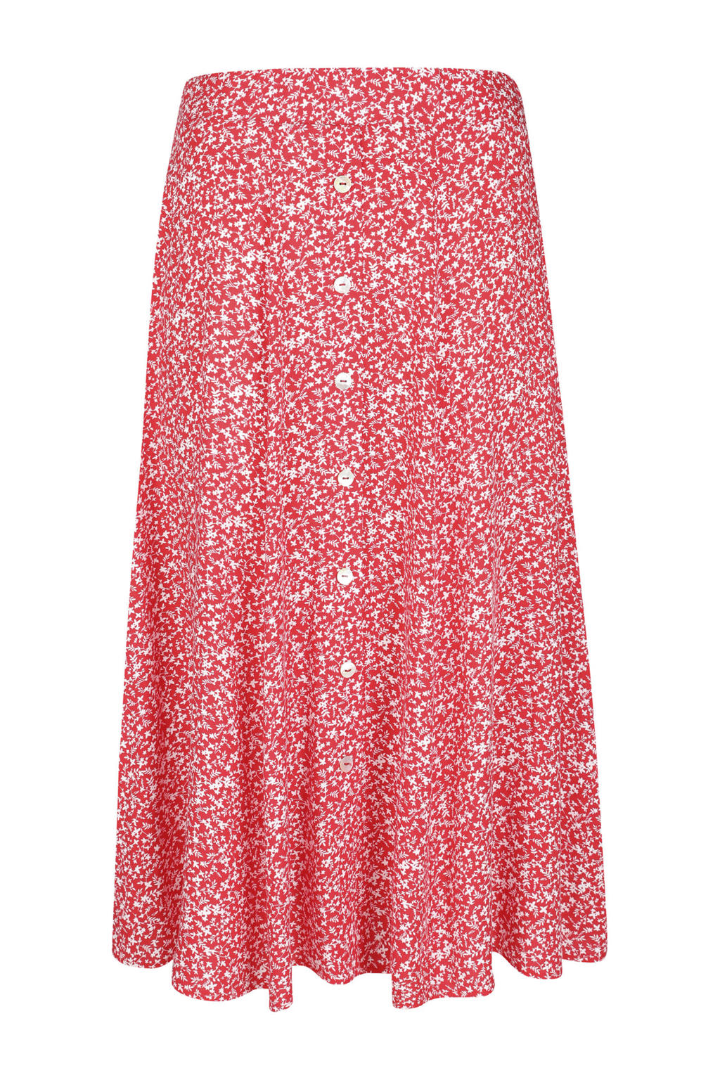 Cassis gebloemde midi rok rood/wit | wehkamp