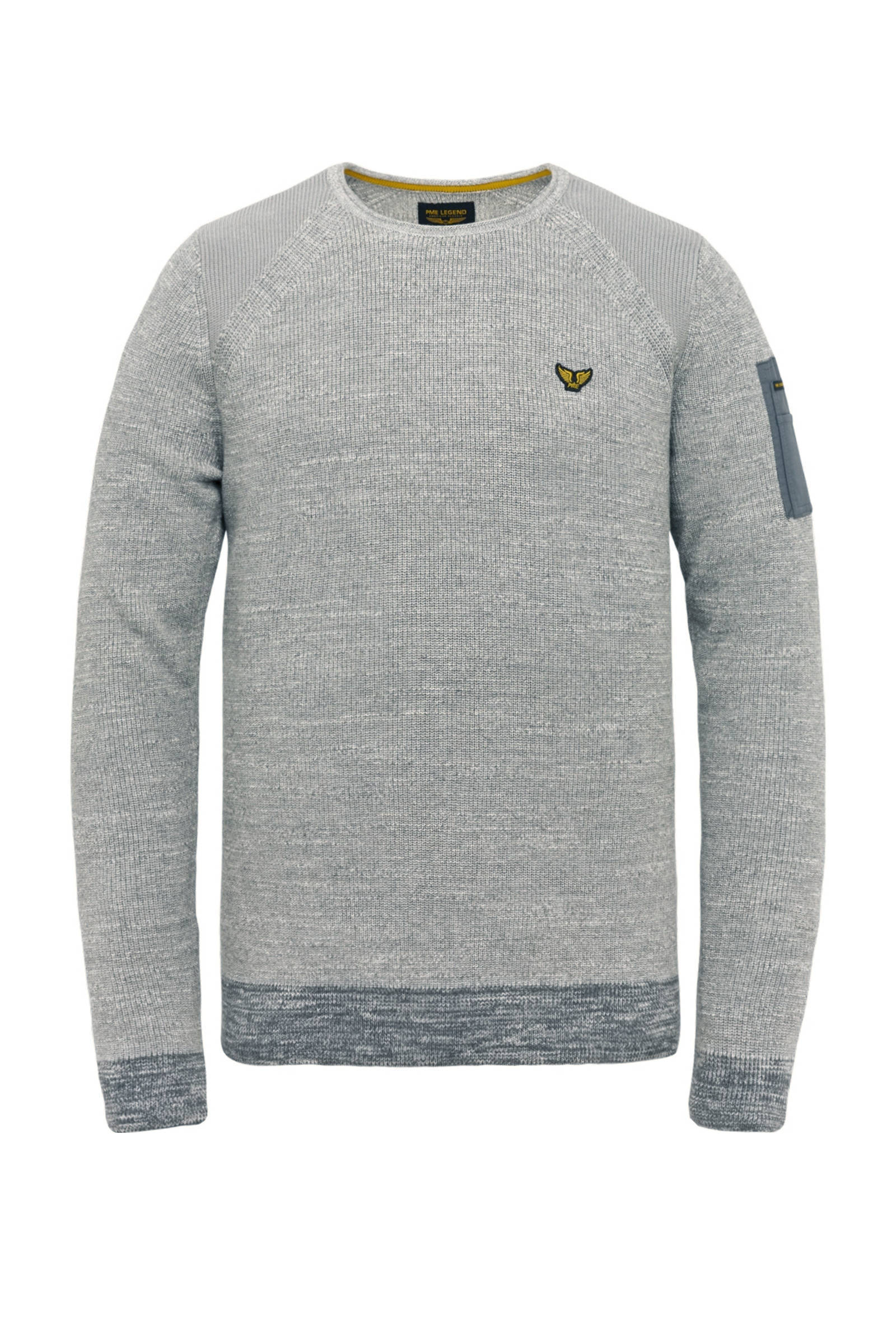 PME Legend gemêleerde trui grijs melange | wehkamp