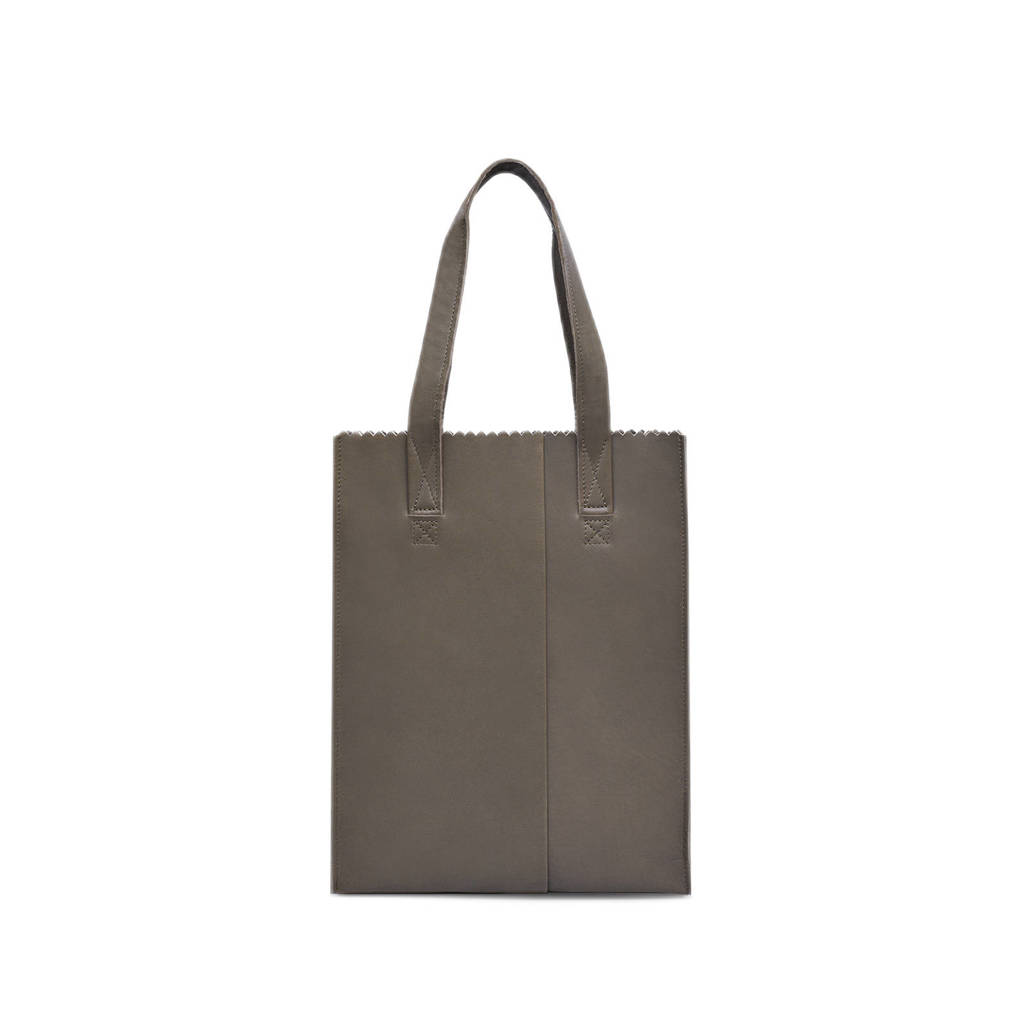 ontwerper maandelijks Geweldige eik MYOMY leren shopper My Paper Bag taupe | wehkamp