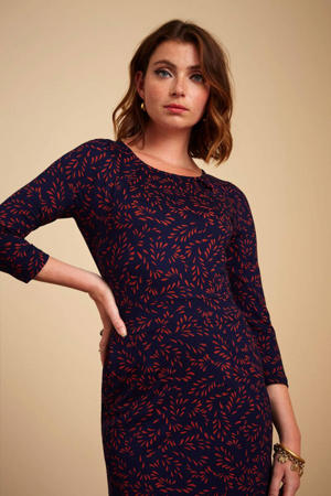 jurk Mona Sheppey met all over print blauw/rood