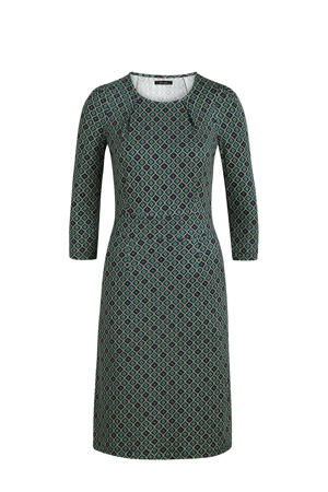 jurk Mona Carlisle met all over print blauw/groen