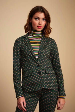 blazer Daisy  met all over print groen
