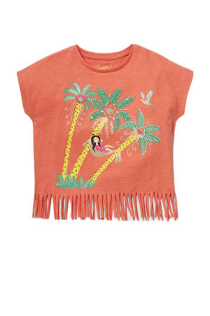 T-shirt van biologisch katoen roodbruin