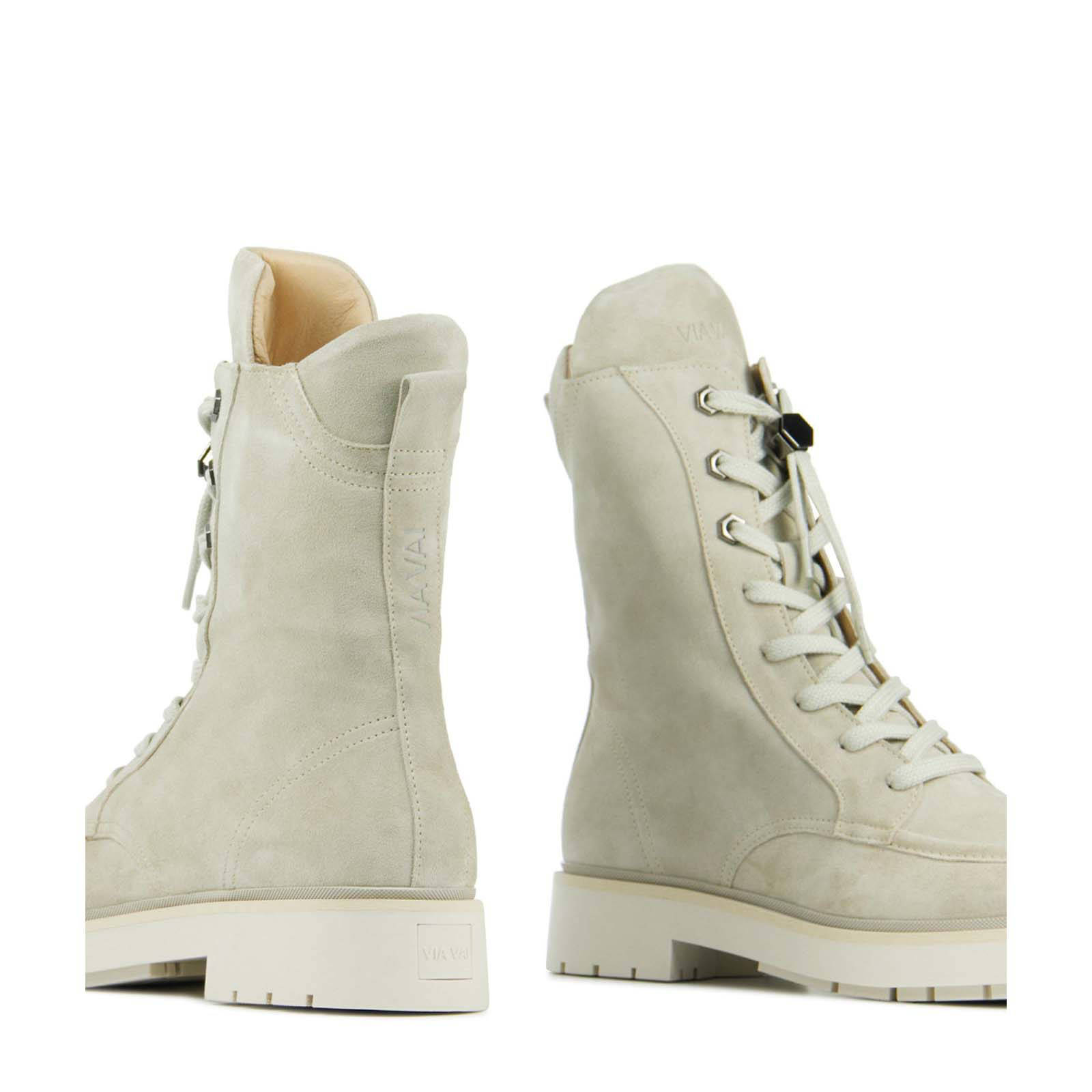 Via Vai 57004 Alexis Megan suède veterboots beige | wehkamp