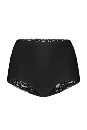 naadloze maxislip met kant zwart