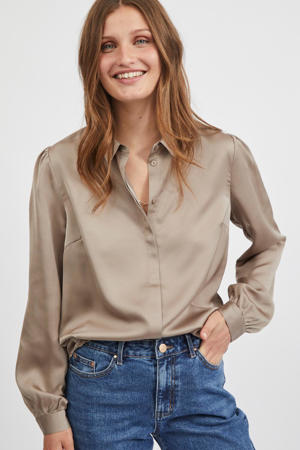 blouse VIELLETTE  van gerecycled polyester beige
