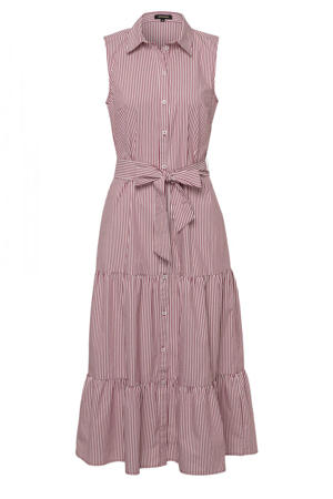 gestreepte maxi blousejurk roze