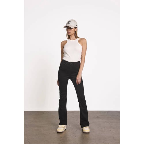 NOISY MAY high waist flared jeans NMSALLIE zwart afbeelding