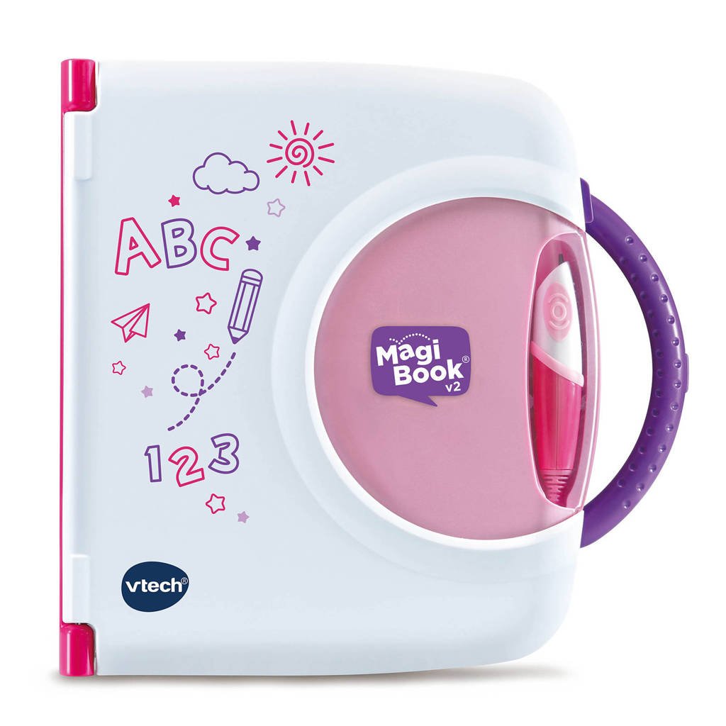 VTech Magibook  MagiBook v2 Starter Pack roze  (incl. een dag uit het dagelijks leven), Roze, wit