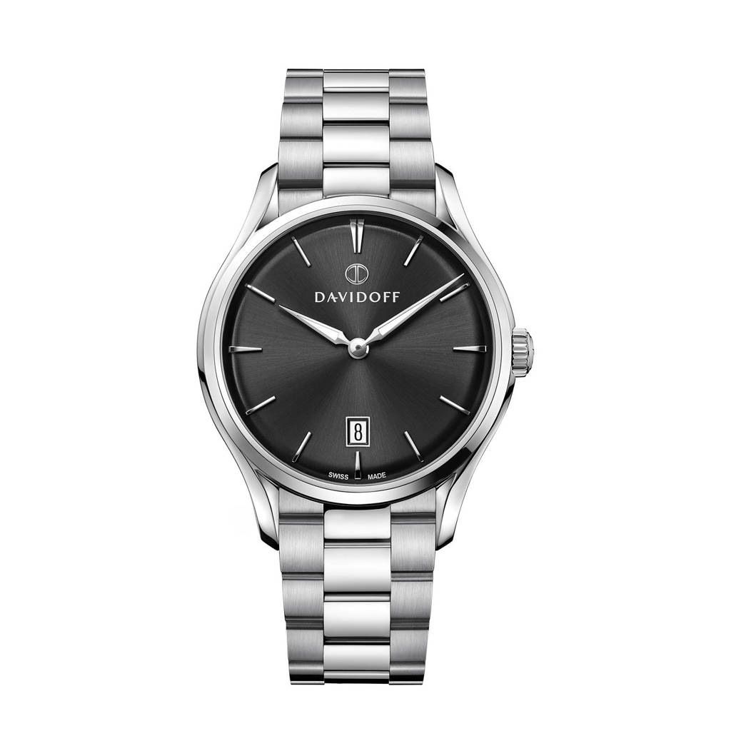 Davidoff horloge Essentials No. 1 zilverkleurig/zwart, Zilverkleurig/zwart