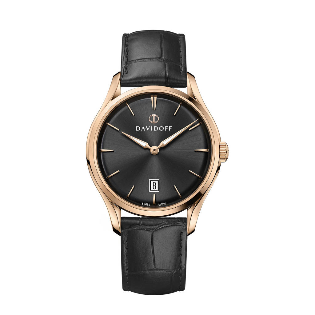 Davidoff horloge Essentials No. 1 zwart/goudkleurig, Zwart