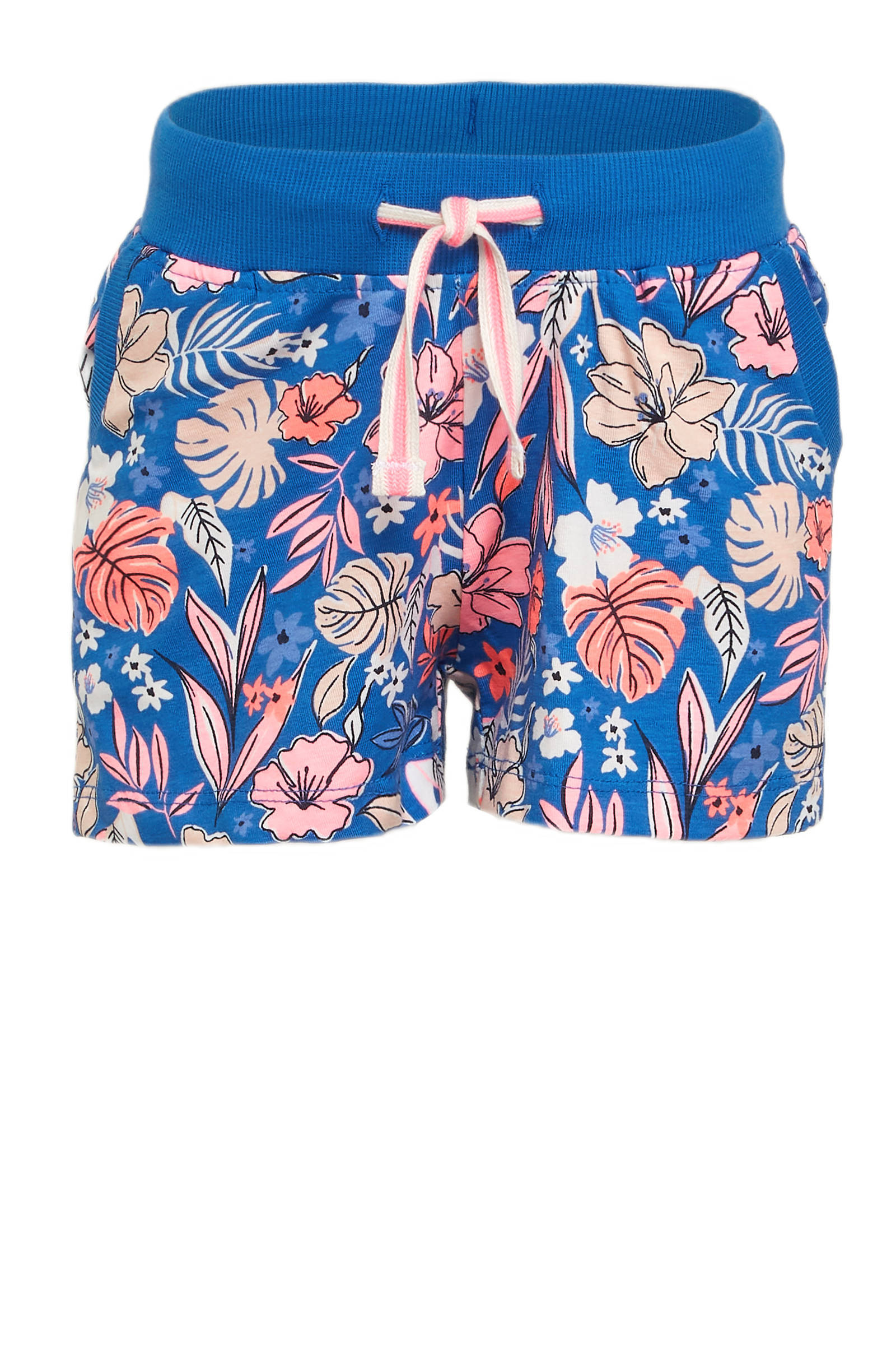 C\u0026A Happy girls Club gebloemde korte broek blauw | wehkamp