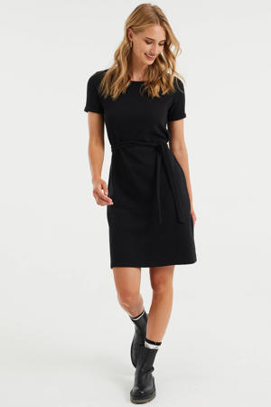 jurk met ceintuur zwart