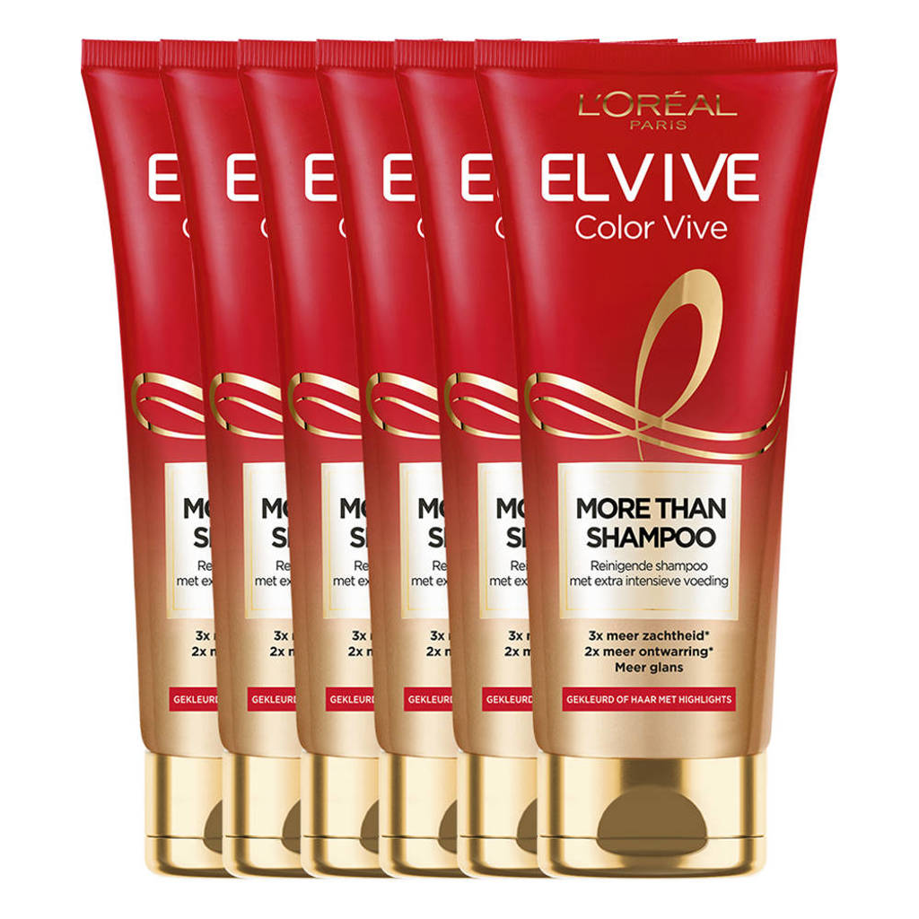 L'Oréal Paris Elvive More Than Shampoo Color Vive voor gekleurd haar - 6 x 200 ml multiverpakking