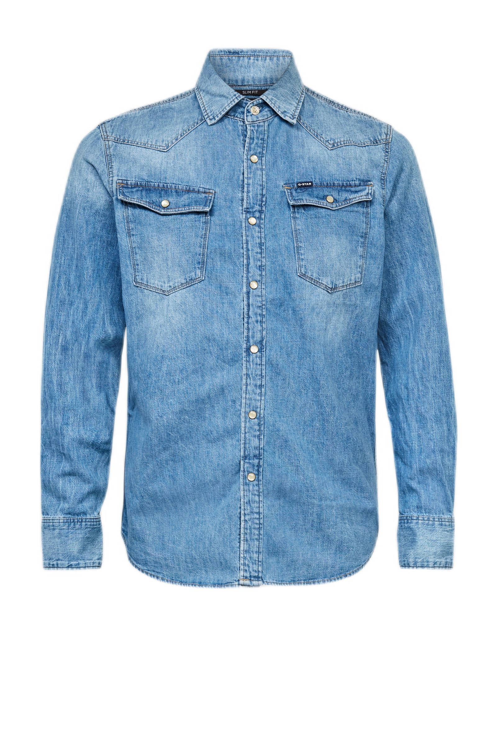G-Star RAW slim fit denim overhemd 3301 medium aged | wehkamp
